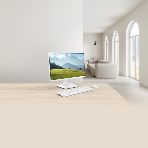 An ASUS Mini Tower setup in a home office.